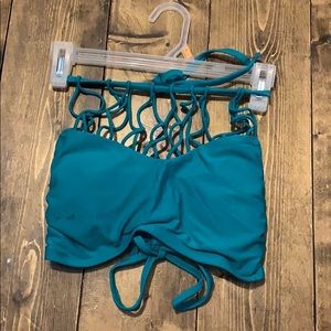 teal halter bikini top